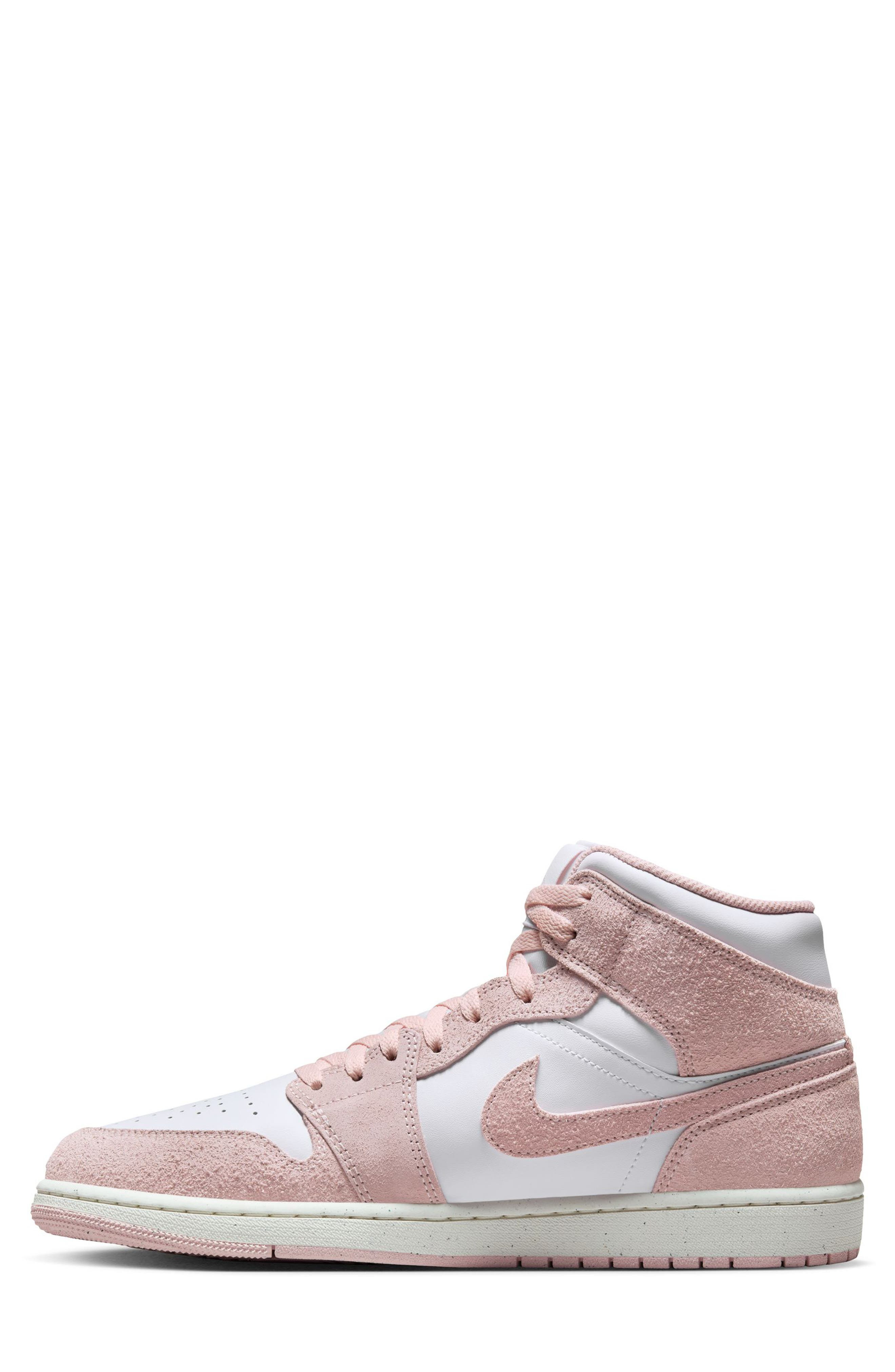 Air Jordan 1 Mid SE Sneaker in White/Legend Pink/Sail at Nordstrom - 6