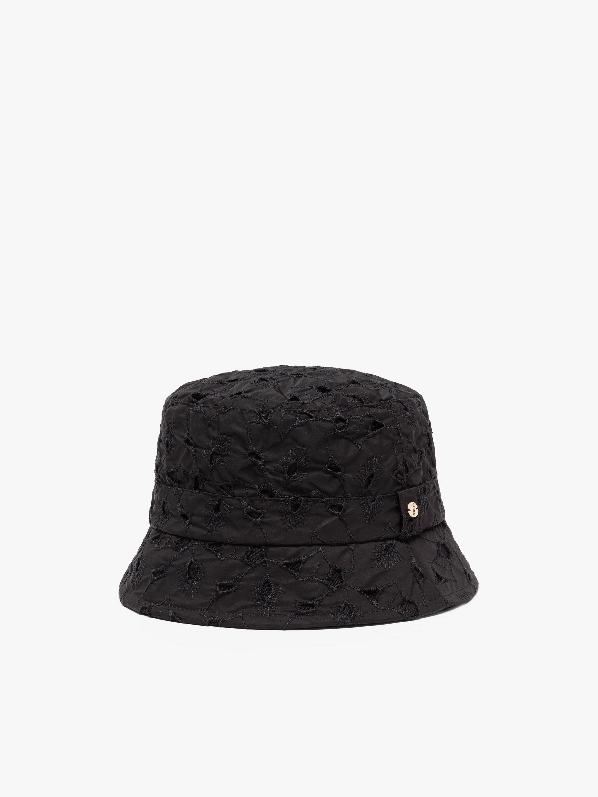 SKIE BLACK EMBROIDERED BUCKET HAT - 1