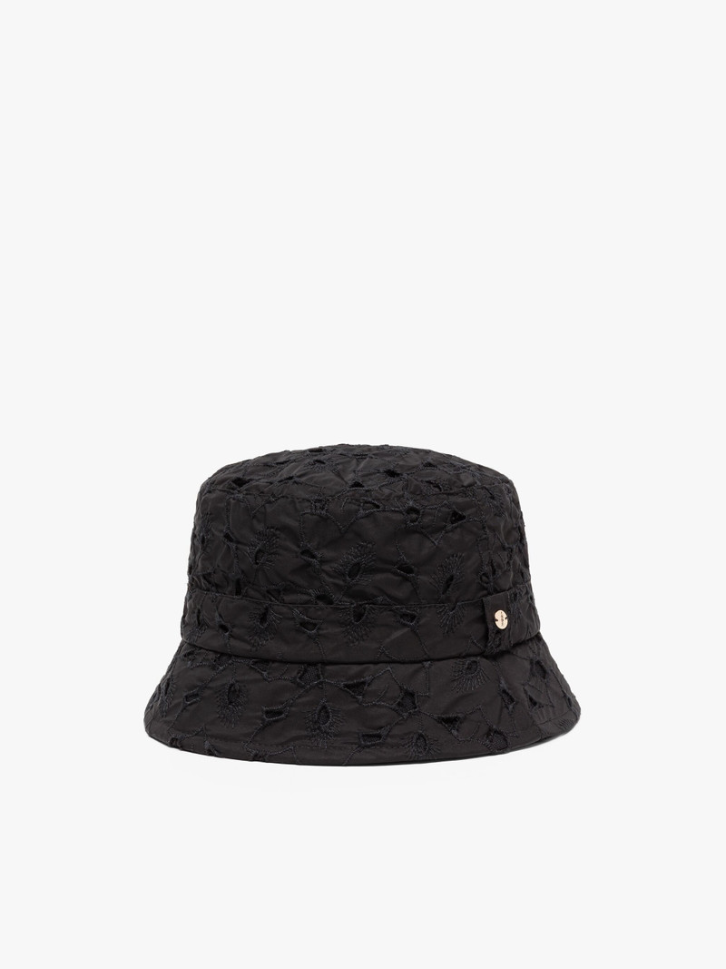 SKIE BLACK EMBROIDERED BUCKET HAT 1