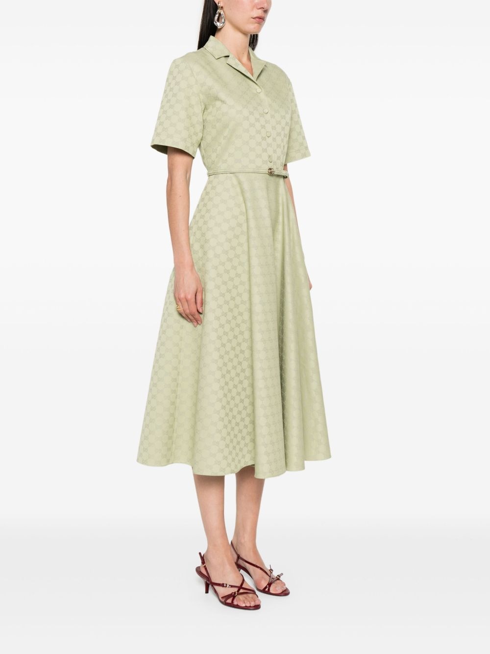 GG-jacquard midi dress - 3