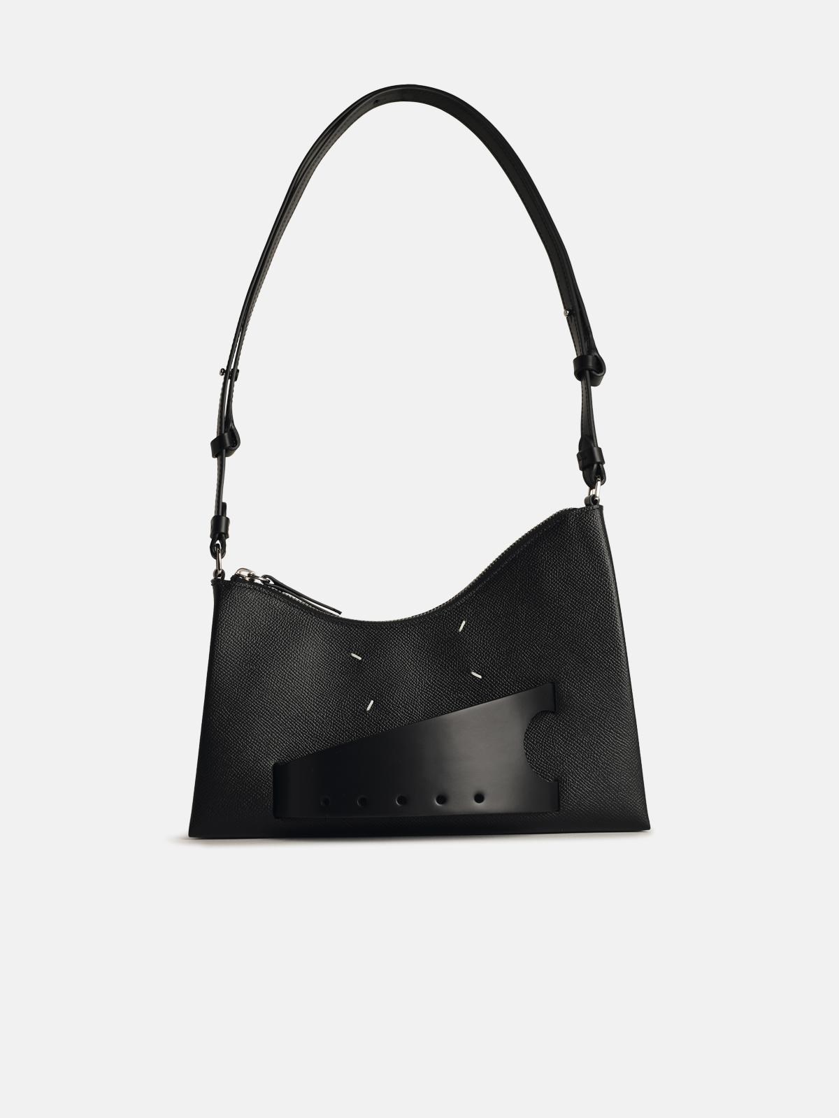 'HOBO' BLACK EMBOSSED LEATHER BAG - 1