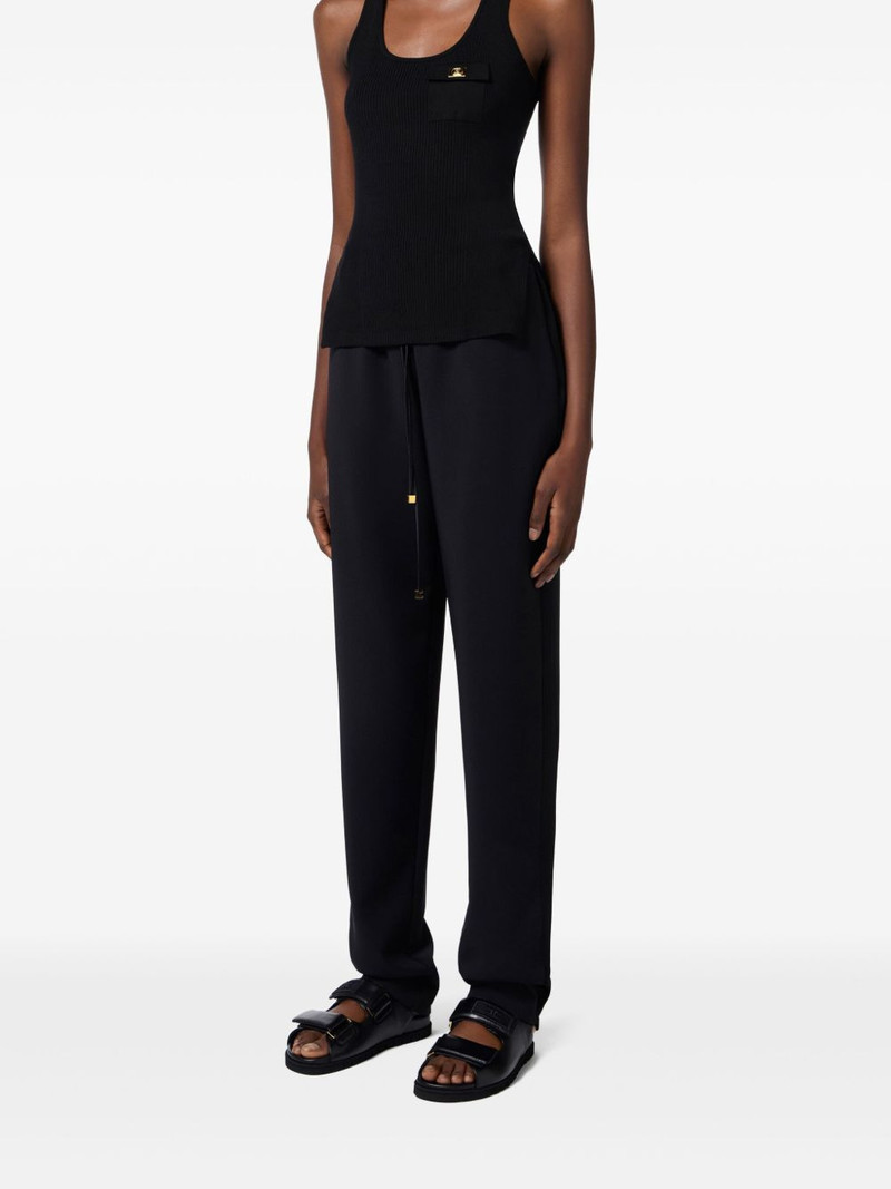 ELISABETTA FRANCHI logo-plaque ribbed racerback tank top outlook