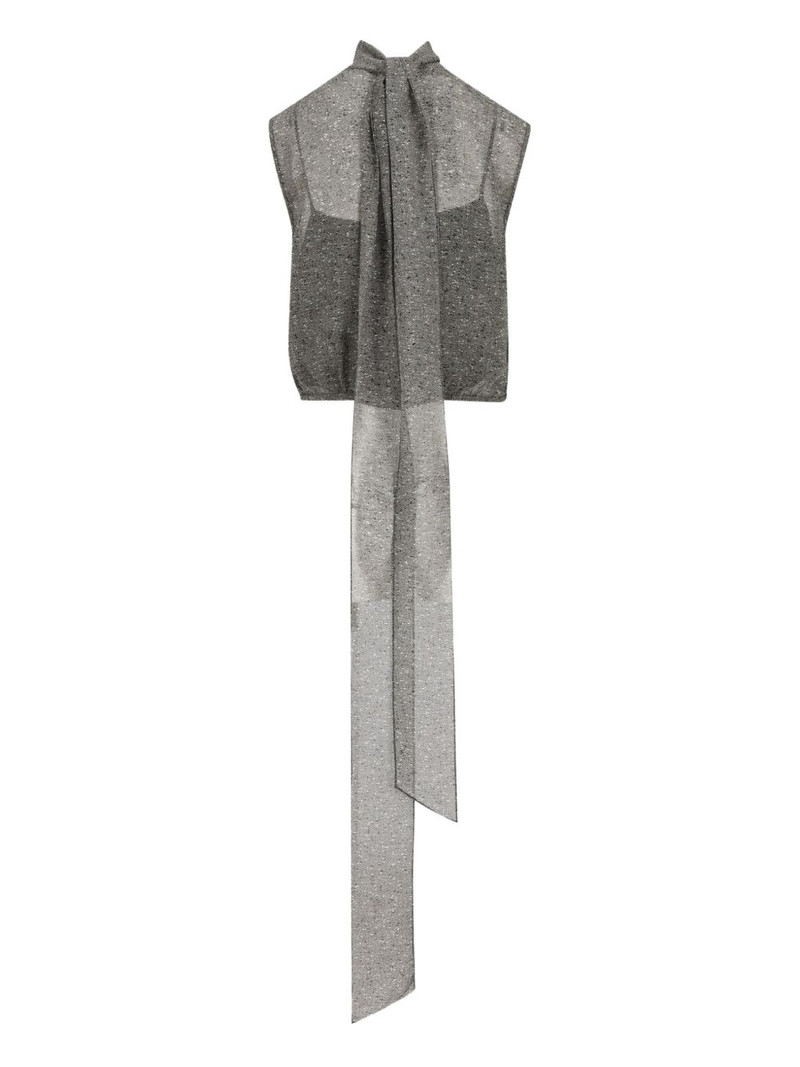 GUCCI sleeveless bow-detail blouse outlook