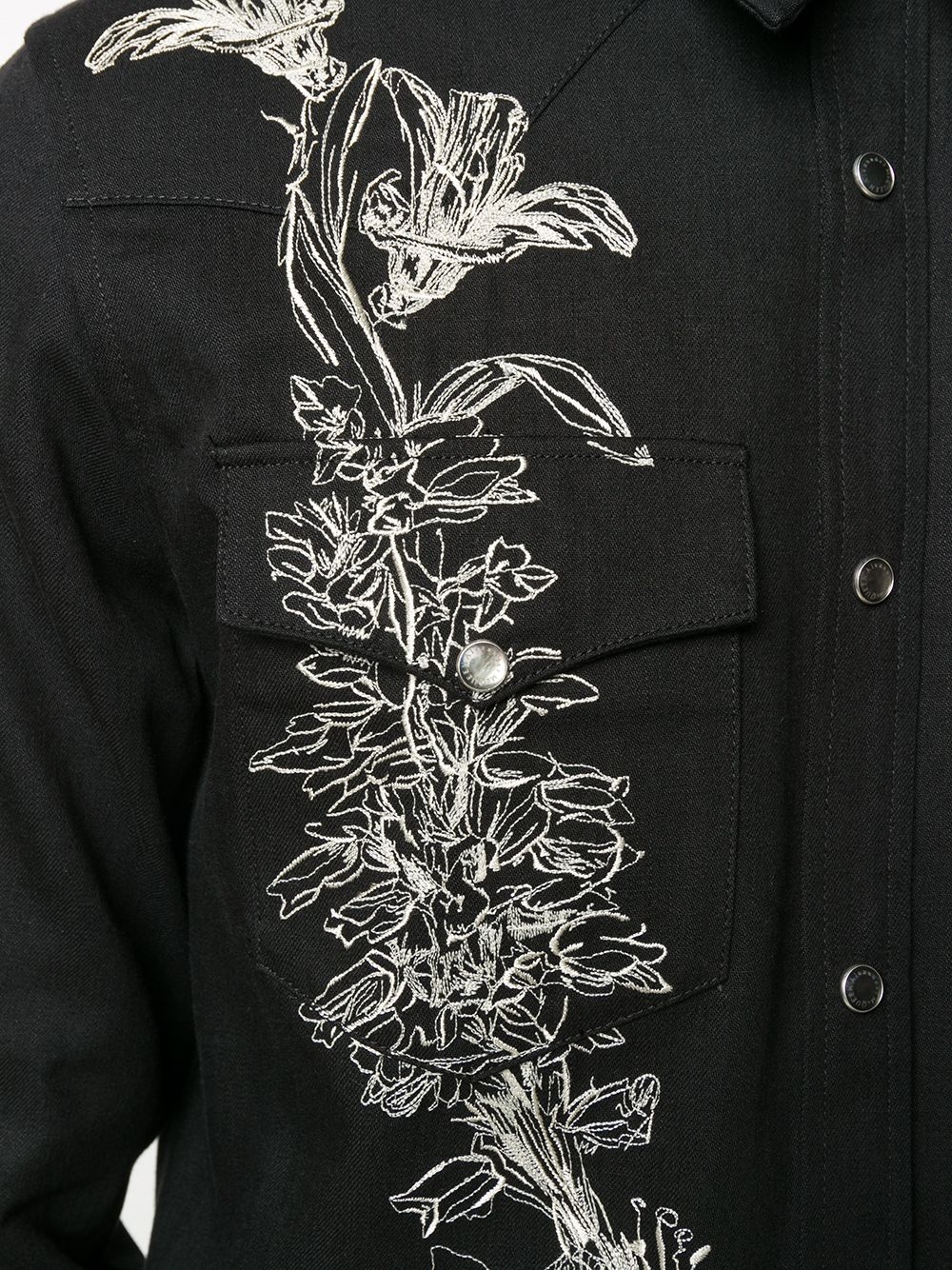 embroidered denim shirt - 5