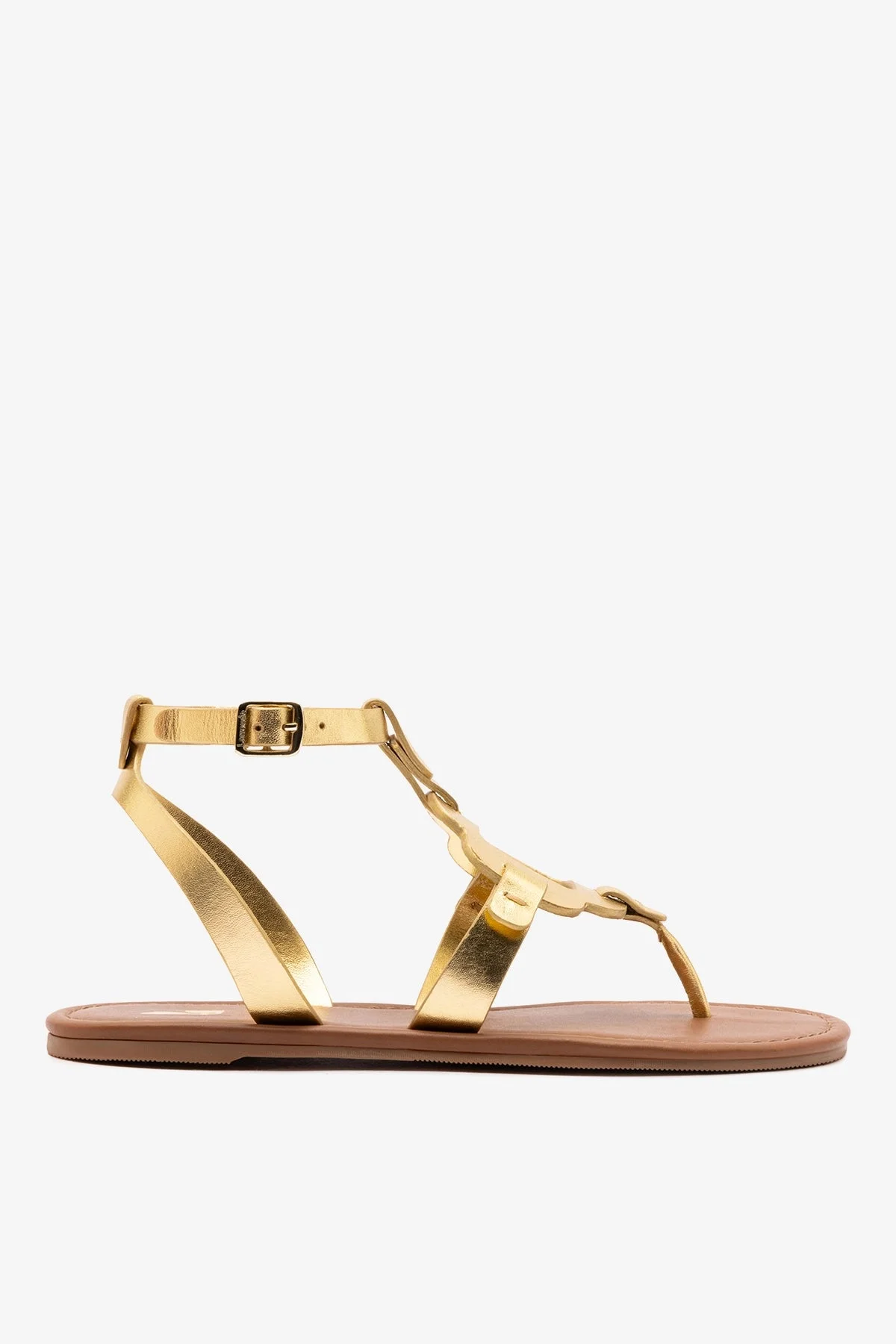 Margherita Sandal In Metallic Gold Leather - 1