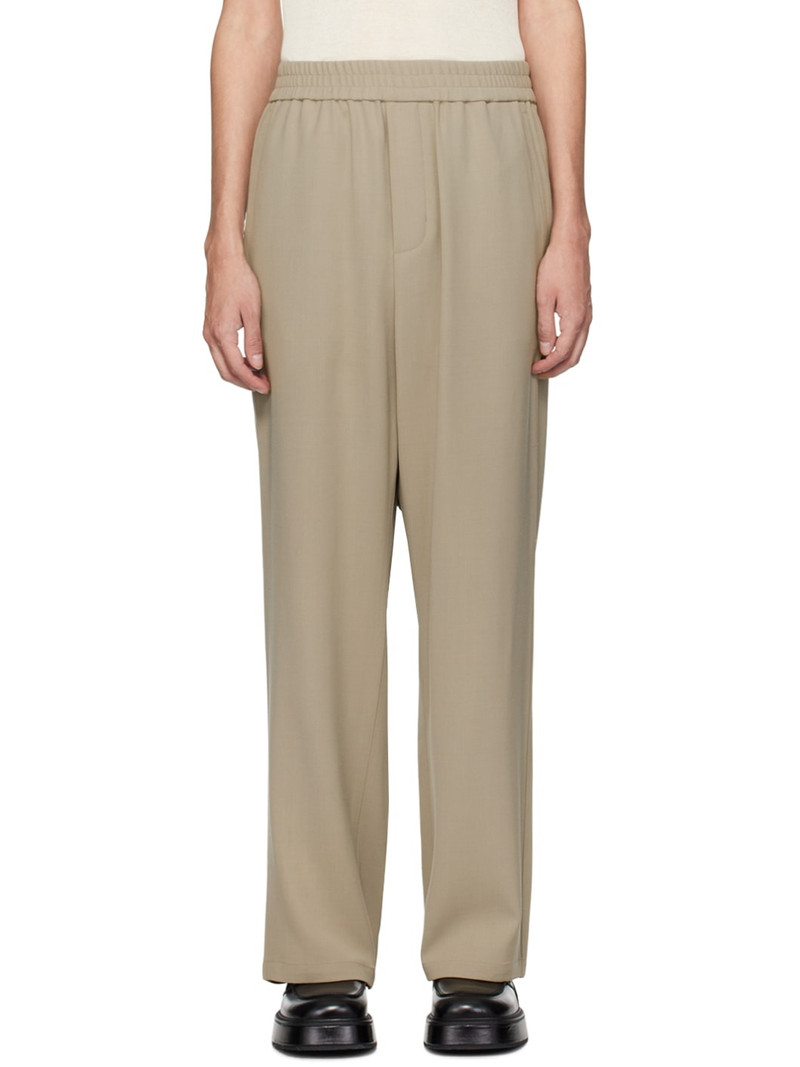 Taupe Elasticized Waist Trousers 1