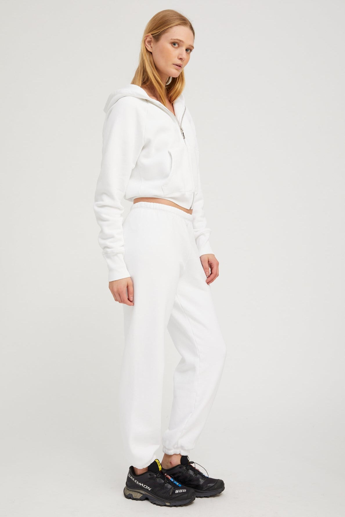 WHITE COTTON MINI LOGO SWEATPANTS - 3