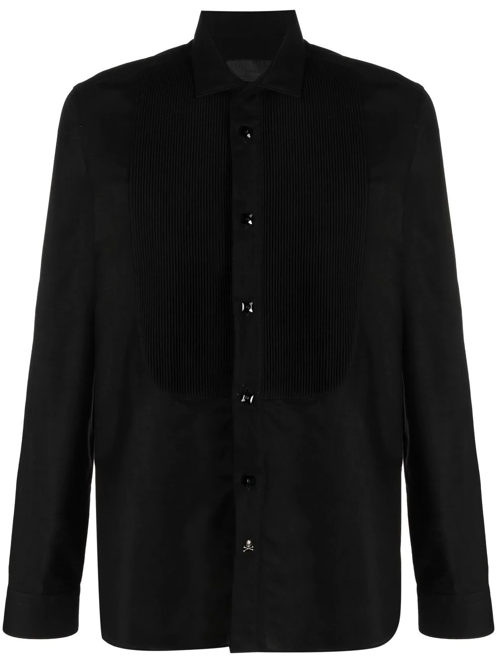 pleated-bib detail shirt - 1