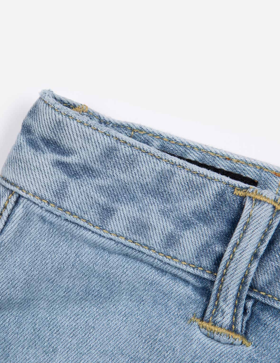Foil Print Daicok Regular Fit Denim Skirt - 9
