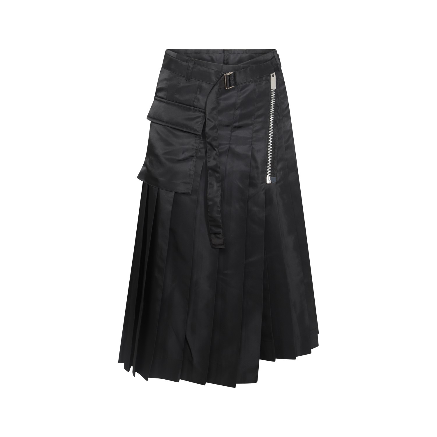 スカート sacai FW24 Black nylon skirt (2407519 001) sacai BLACK NYLON SKIRT | palazzobelli | REVERSIBLE