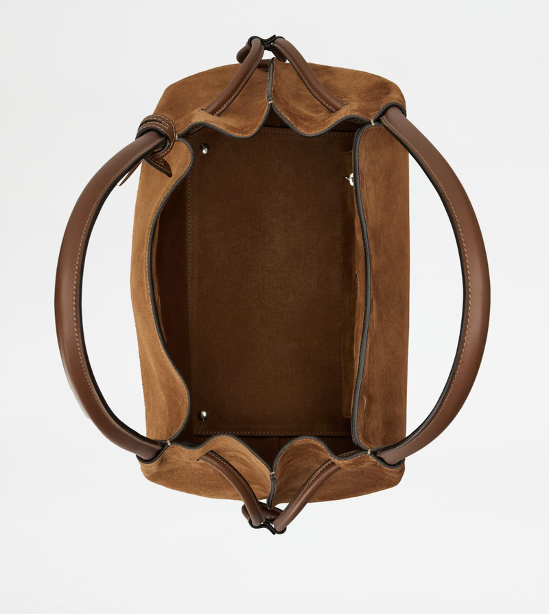 BUCKET BAG IN SUEDE MEDIUM - BROWN 4
