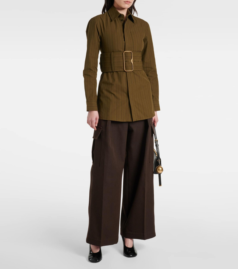 Burberry Belted cotton overshirt outlook