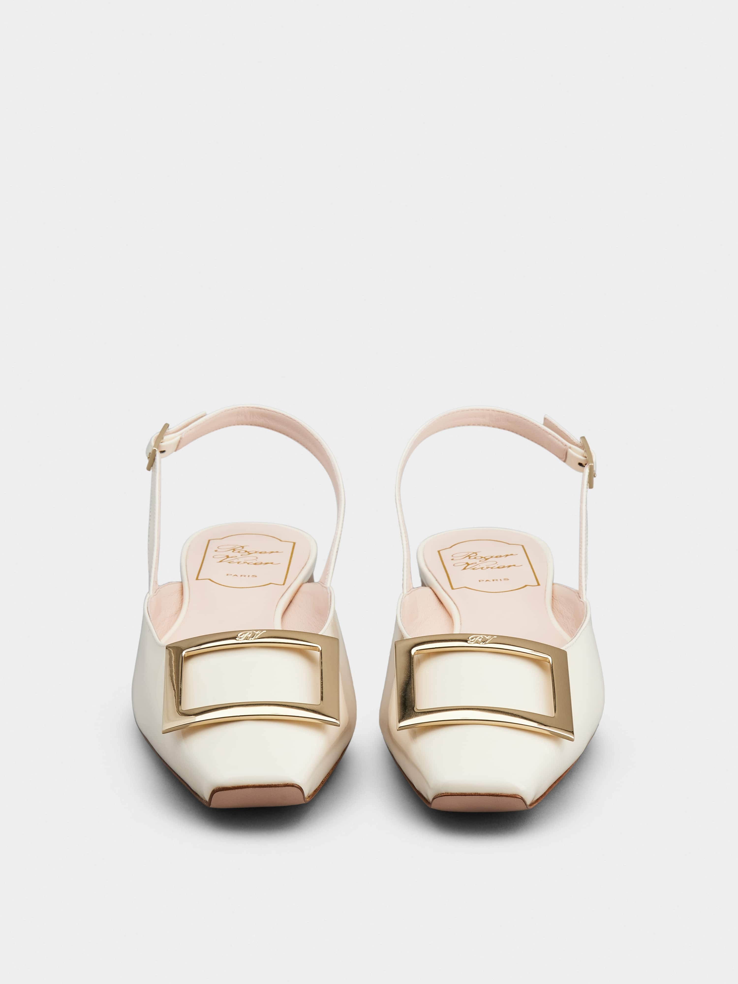 Trompette Metal Buckle Slingback Ballerinas in Patent Leather - 4