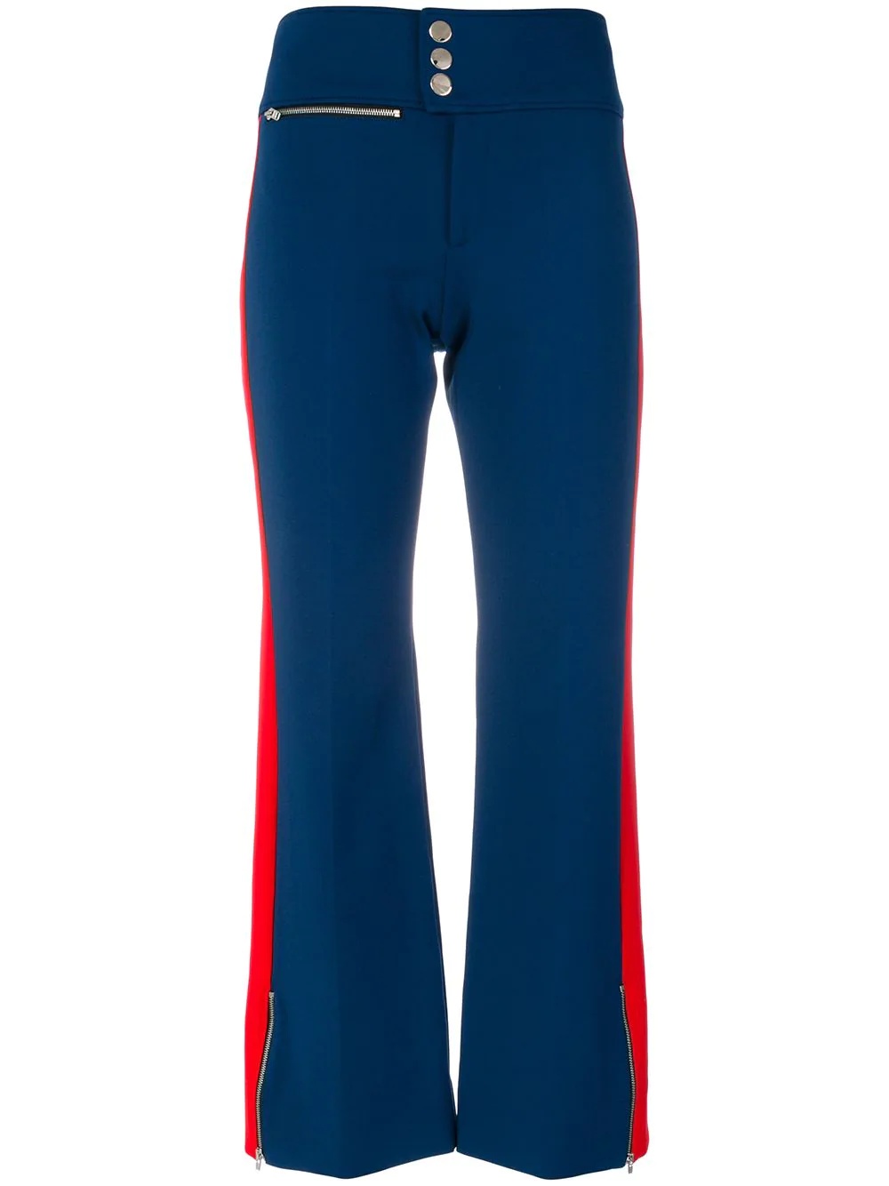 side stripe flared trousers - 1