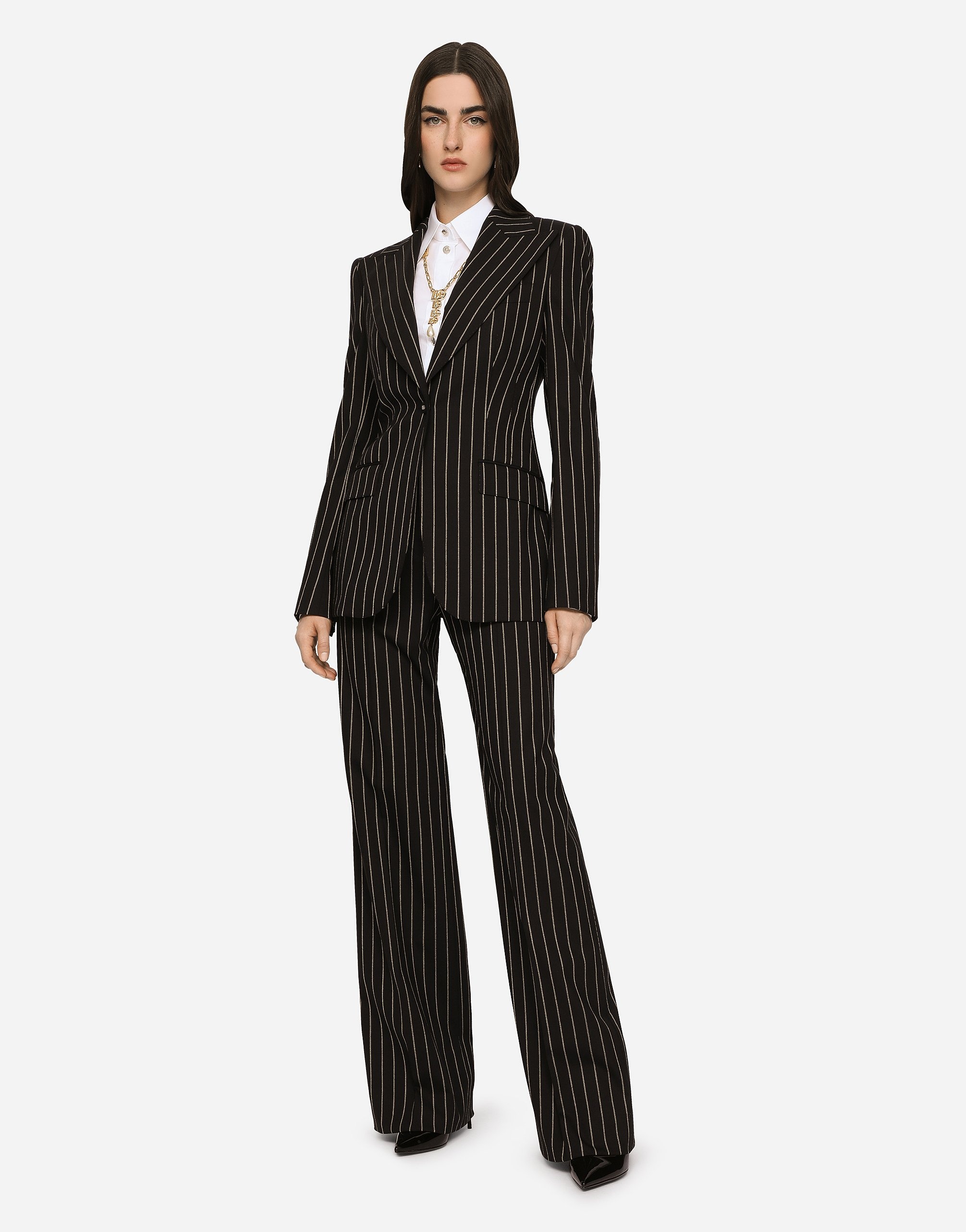 Pinstripe wool palazzo pants - 2