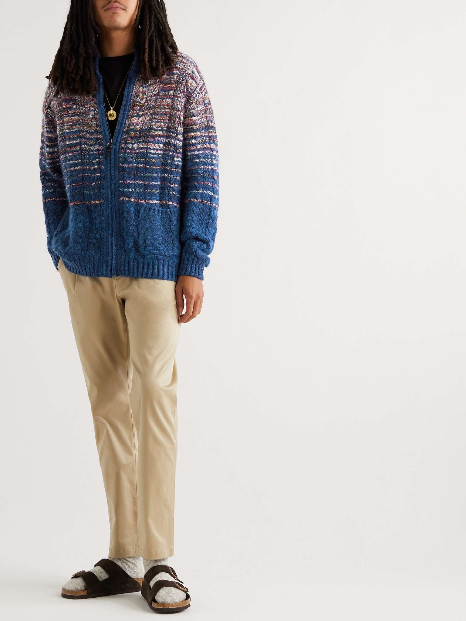 Space-Dyed Cable-Knit Wool-Blend Zip-Up Cardigan - 2