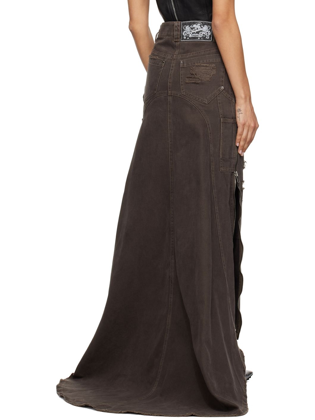 Brown Workwear Maxi Skirt - 3