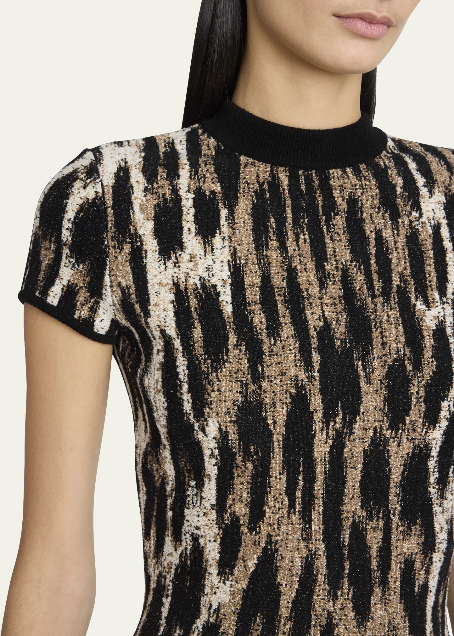 Leopard Jacquard Fit-&-Flare Mini Dress - 5