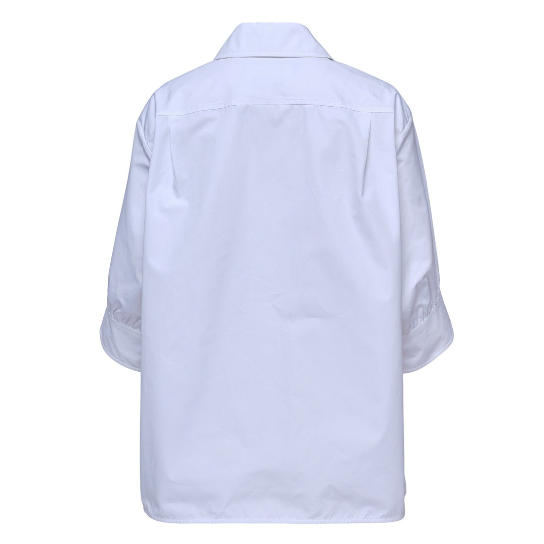 Boxy Shirt Gathered Volume Sleeves - 2
