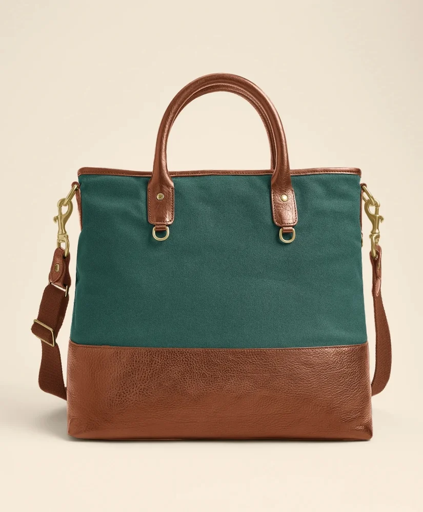 Ghurka Editor No. 271 Leather & Cotton-Linen Tote Bag - 1