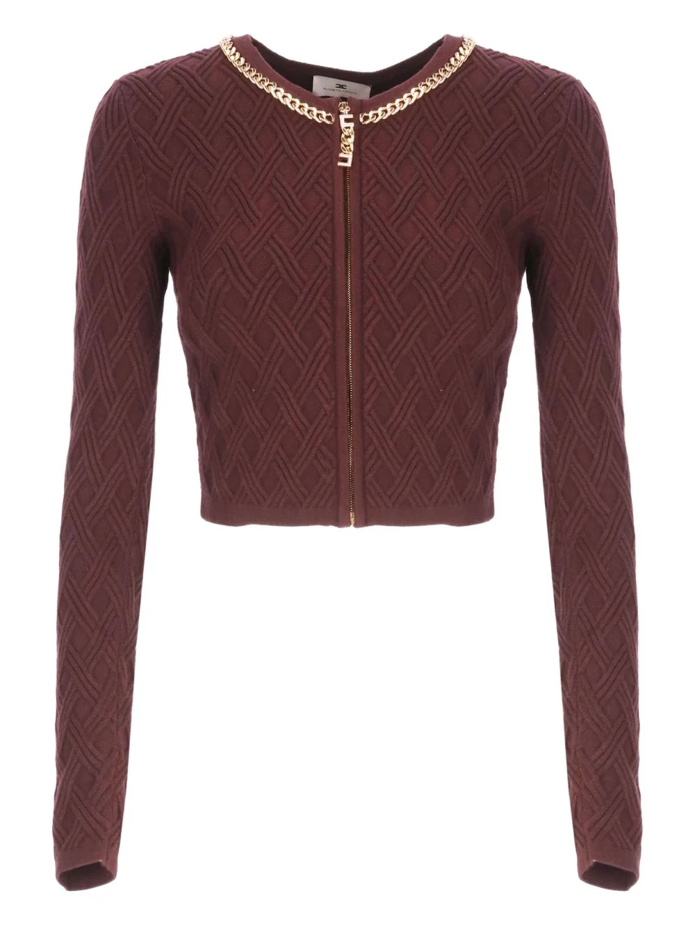 cropped zip-up sweater - 1