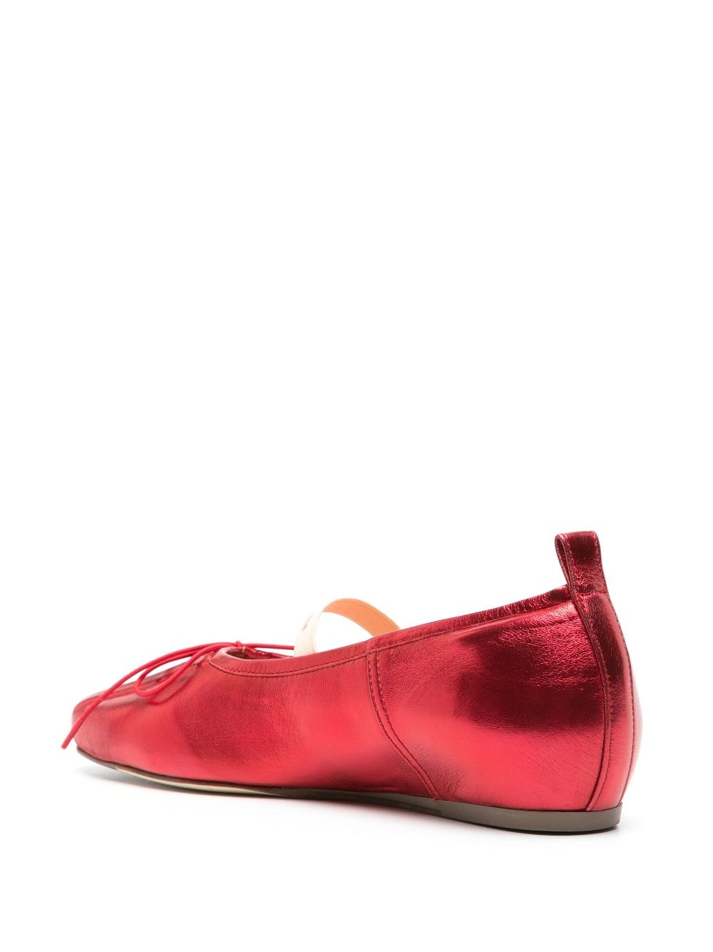 pleated metallic ballerina shoes - 3