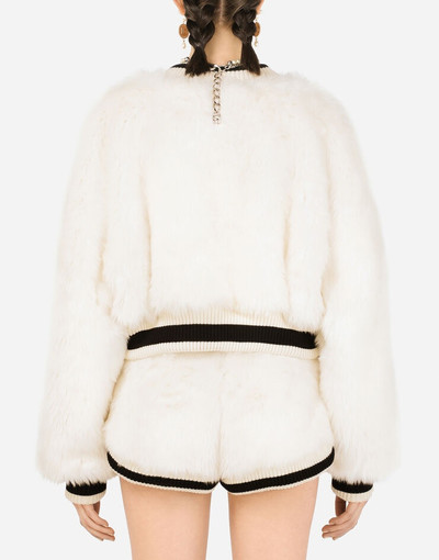 Dolce & Gabbana Faux fur sweatshirt with DG intarsia outlook