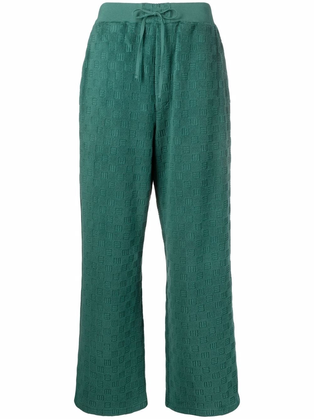 monogram jacquard knitted trousers - 1