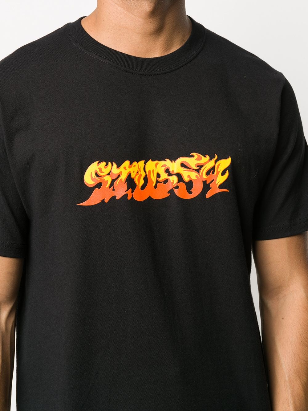 flame logo-print short sleeved T-shirt - 5