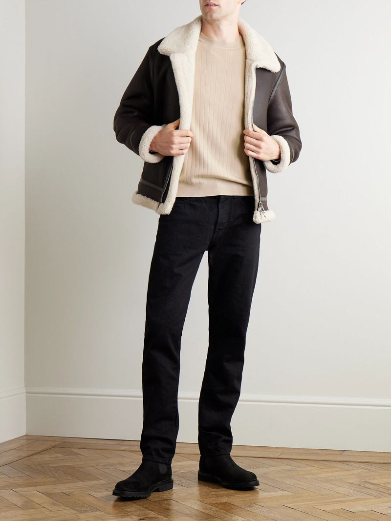Loro Piana Riva Valdobbia Ribbed Virgin Wool Sweater Beige outlook