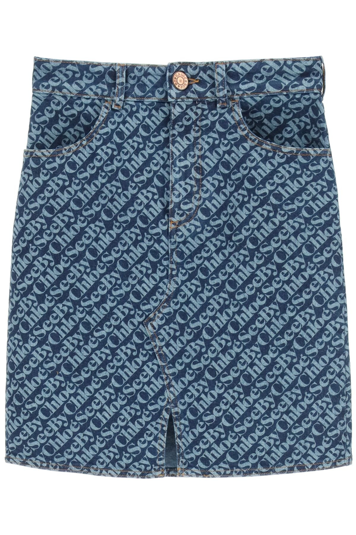 MONOGRAM DENIM MINI SKIRT - 1