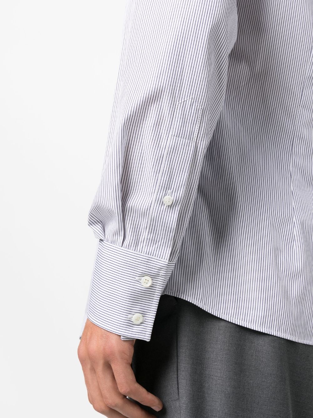 striped long-sleeve cotton shirt - 5