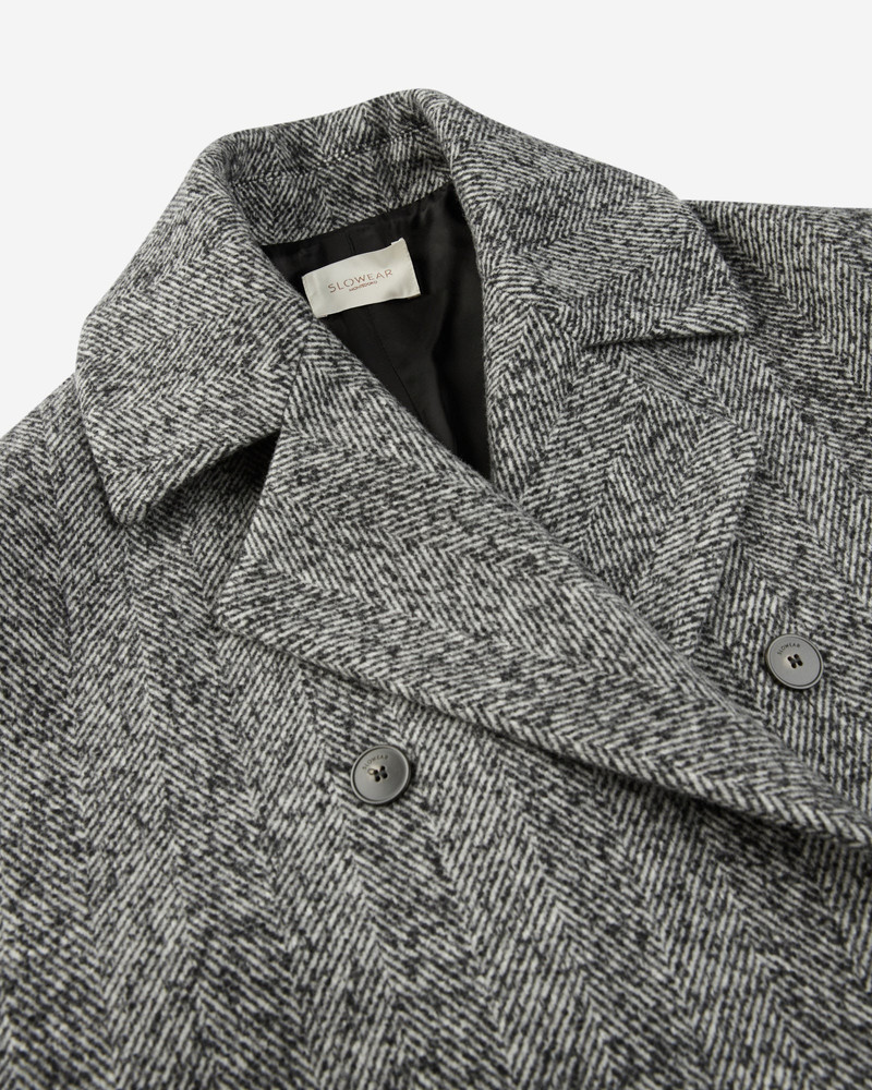 Wide fit herringbone wool peacoat 6