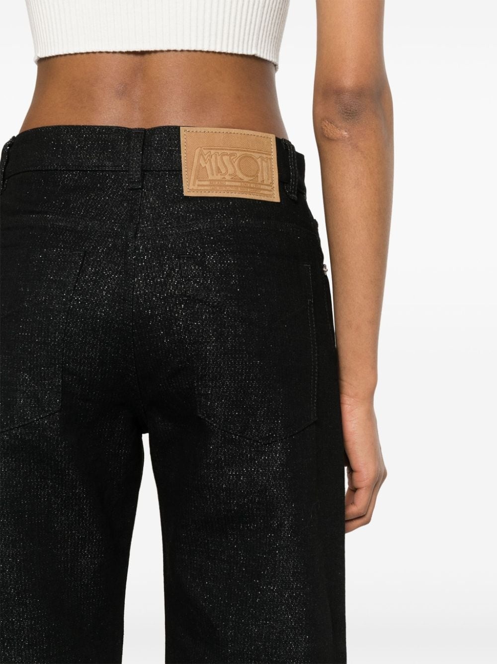 lurex-detailing logo-patch jeans - 5