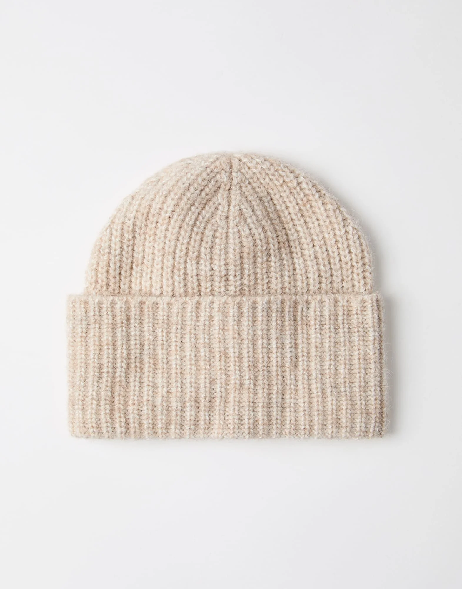 Virgin wool, alpaca and cashmere rib knit beanie - 1