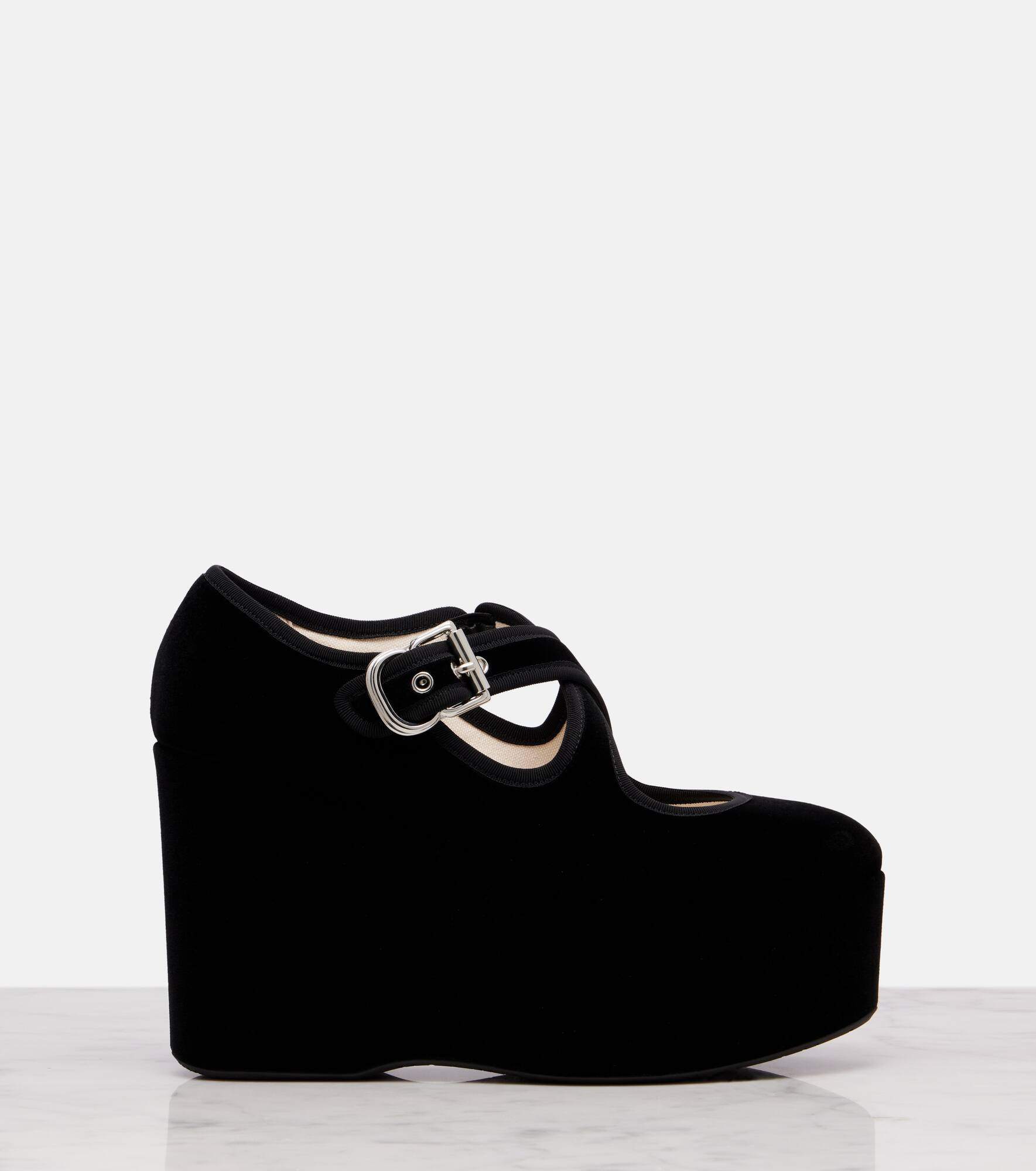 Criss Cross 110 velvet wedges - 4