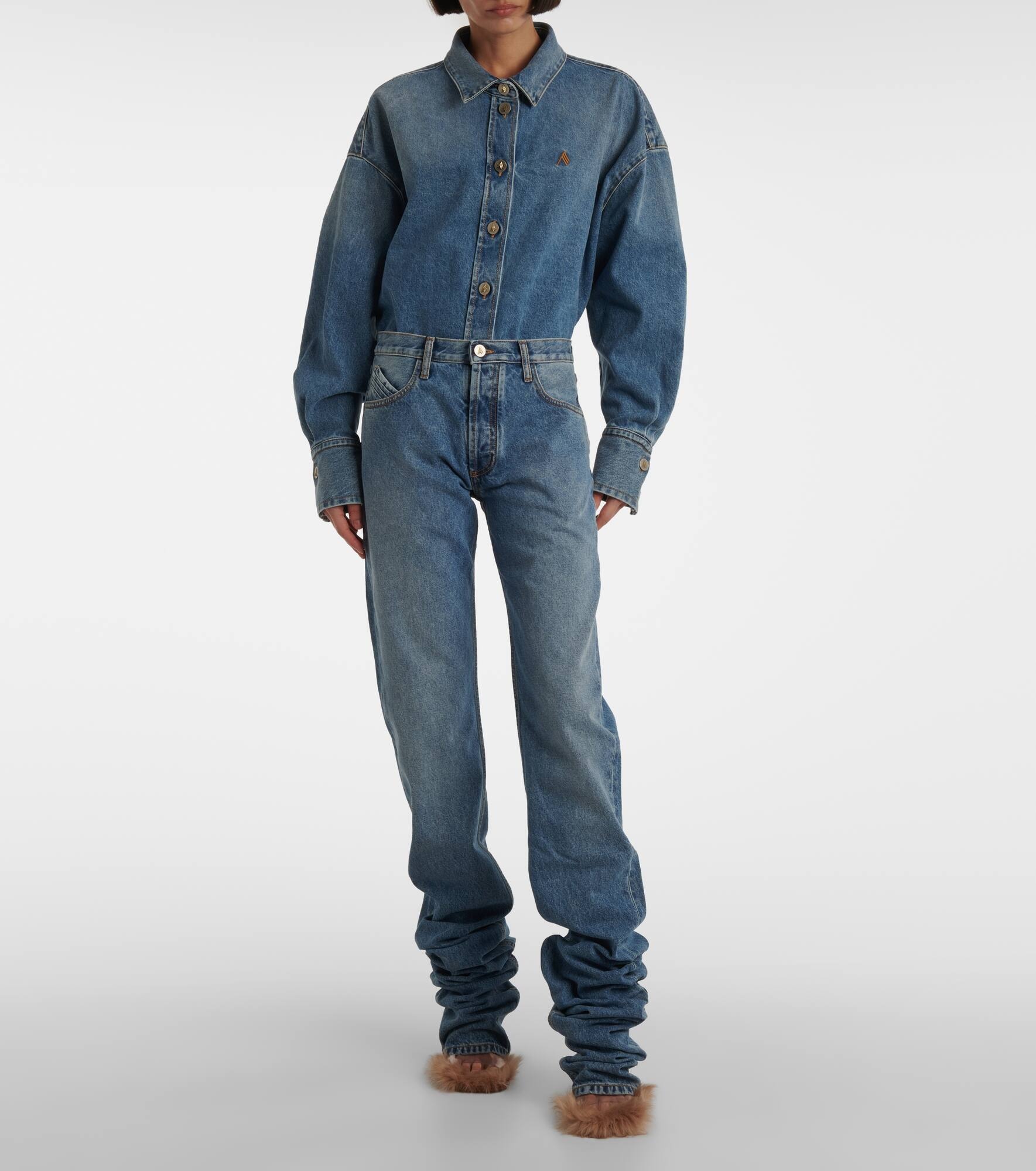 Mid-rise straight jeans - 7