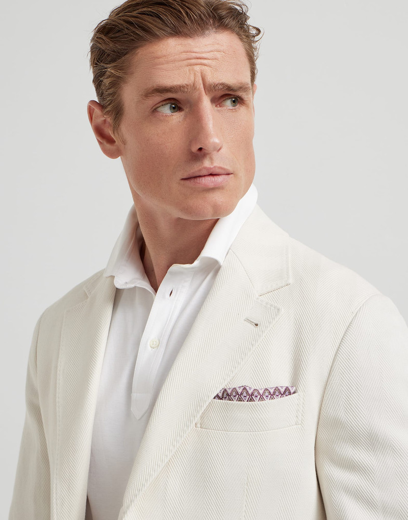 Silk pocket square with geometric design 3