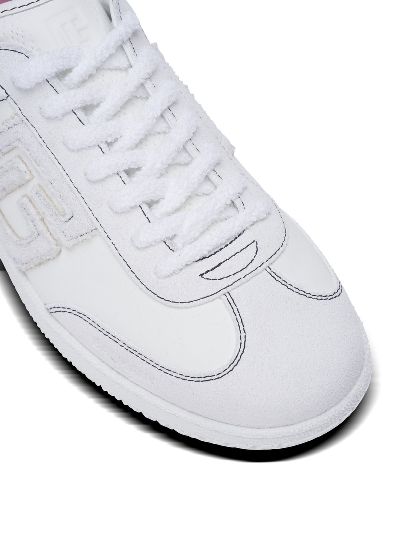 Balmain Swan trainers in calfskin and suede 8