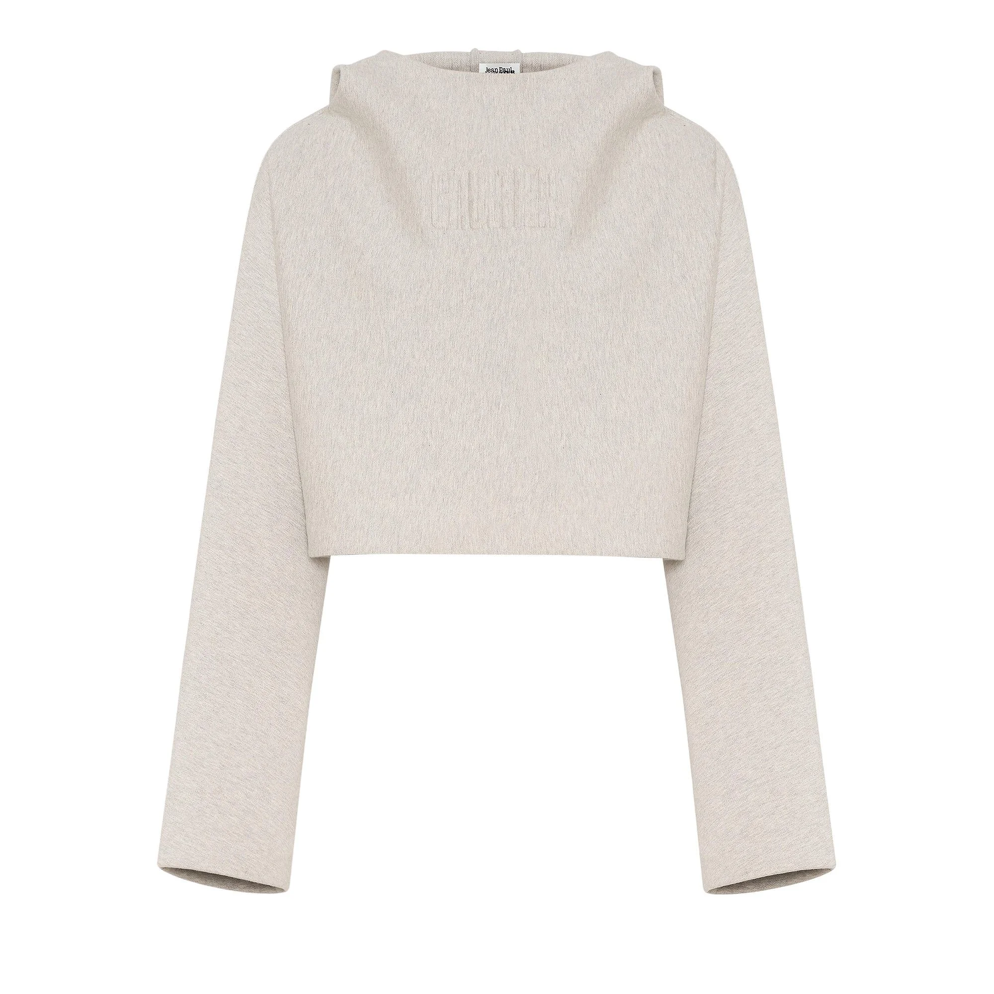 Jean Paul Gaultier Cropped Bat Sleeves Hoodie 'Heather Grey' - 1