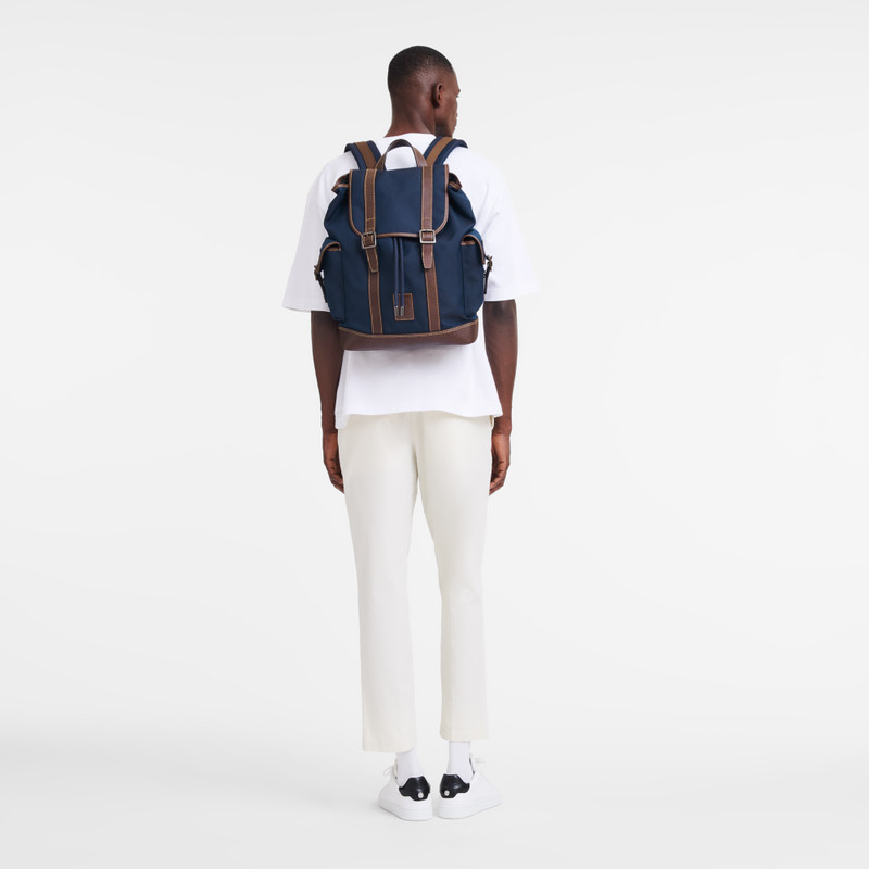 Longchamp Boxford Backpack Blue - Canvas outlook