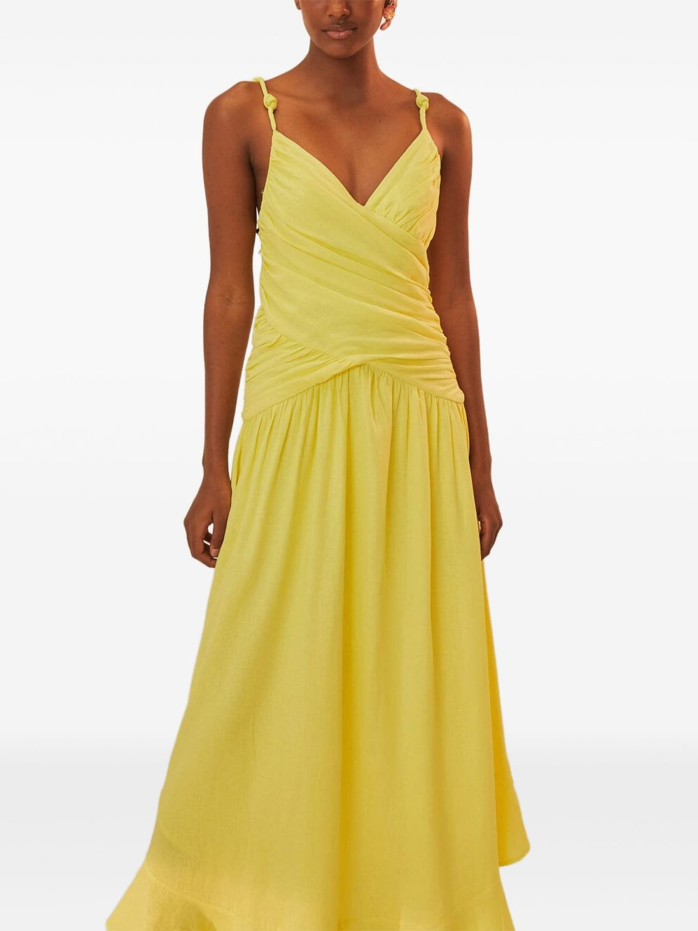 knotted-strap ruffled maxi dress - 3