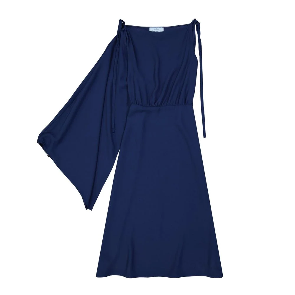 Prada Acetate Blend Dress — Blue - 1