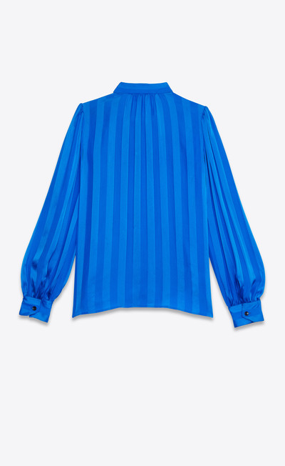 SAINT LAURENT gathered silk blouse with bow outlook