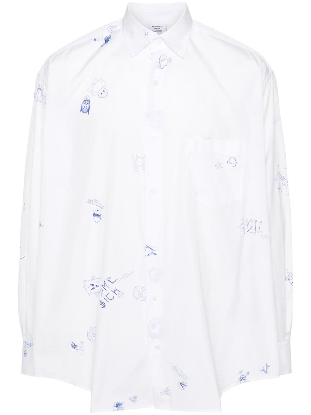 graphic-print cotton shirt - 1