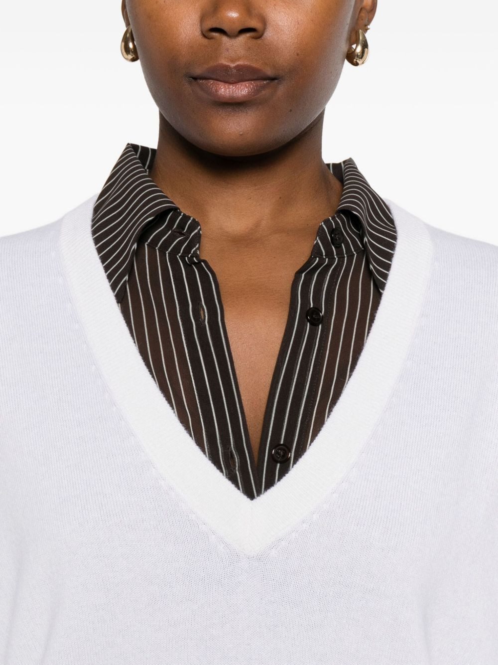 V-neck long-sleeve knitwear - 5