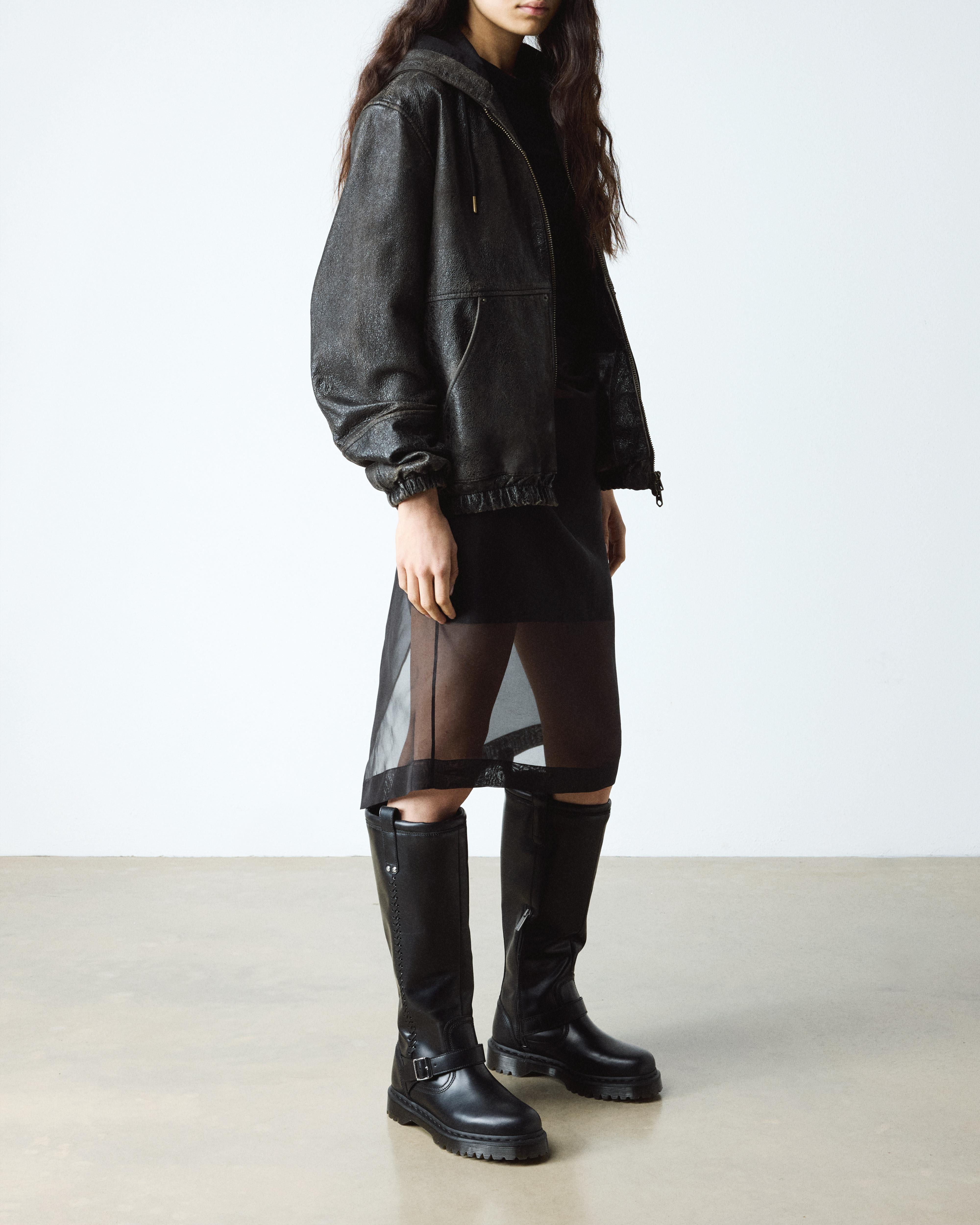 Anistone Knee High Orleans Leather Biker Boots - 2