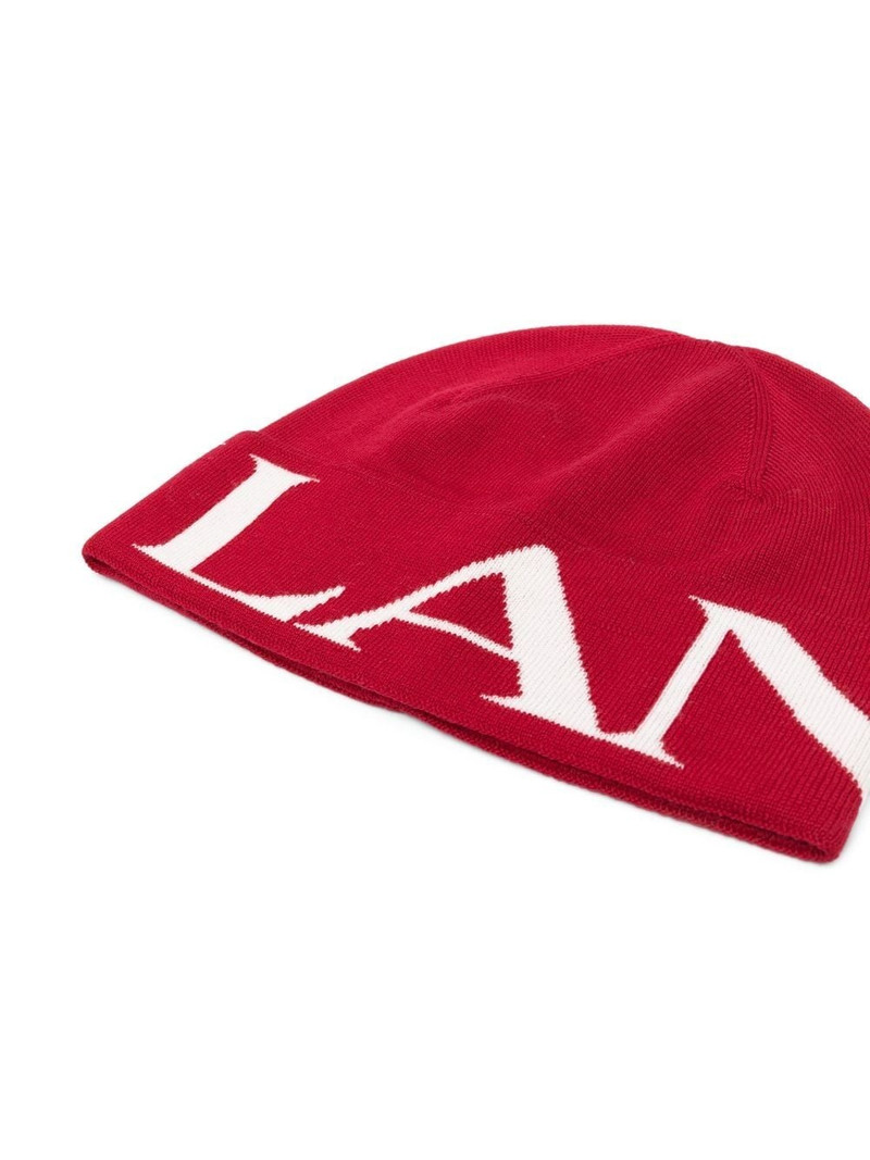 Lanvin intarsia-logo wool beanie outlook