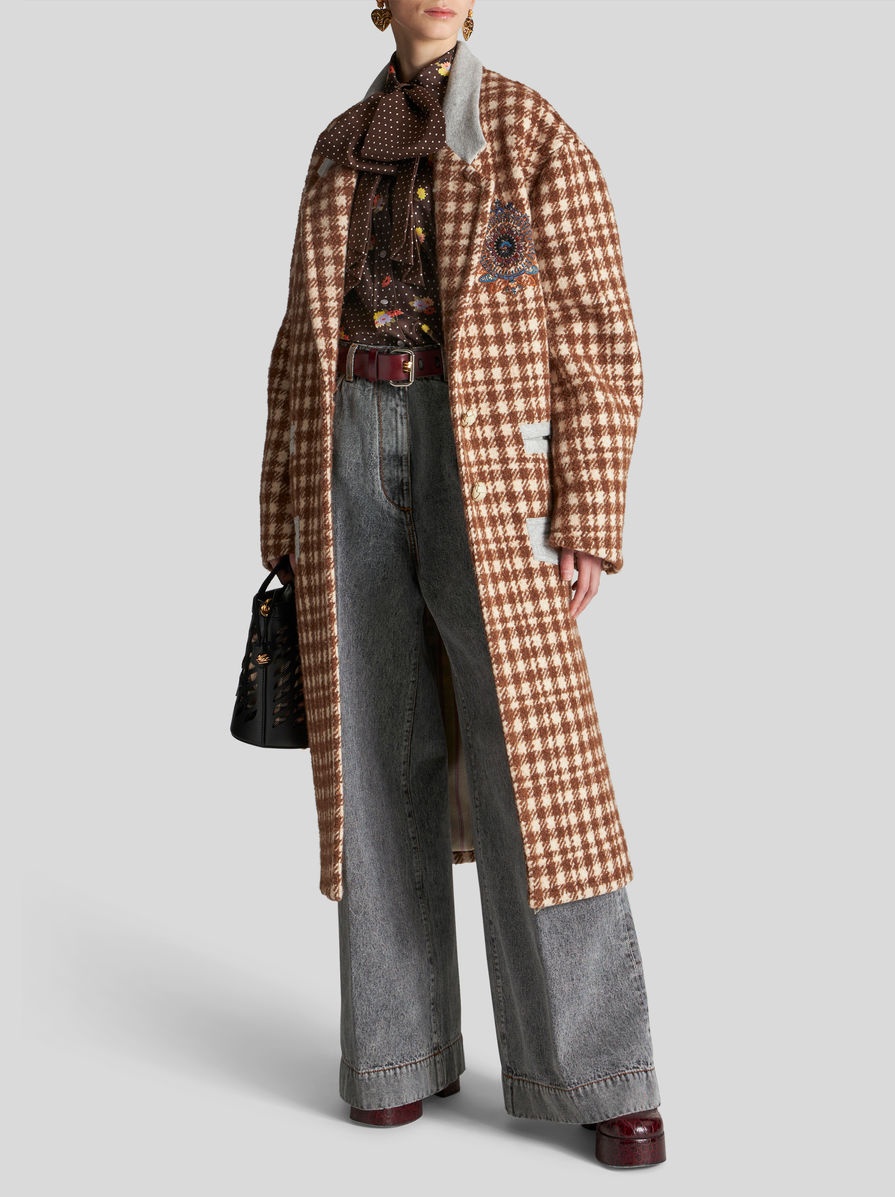 LONG HOUNDSTOOTH COAT - 3