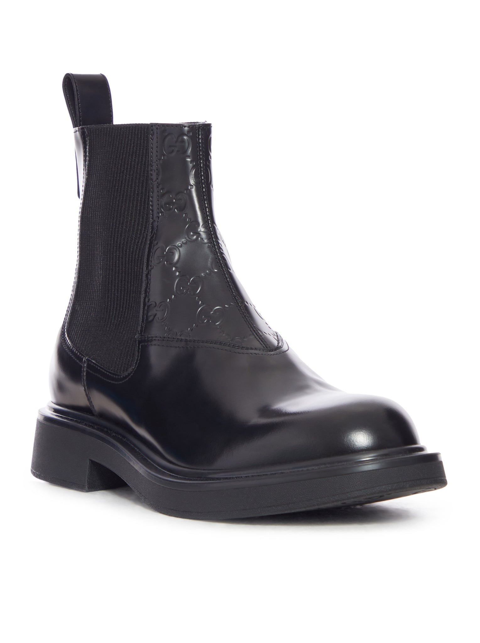 LEATHER ANKLE BOOT WITH SINGLE "GG" GRAIN - 2